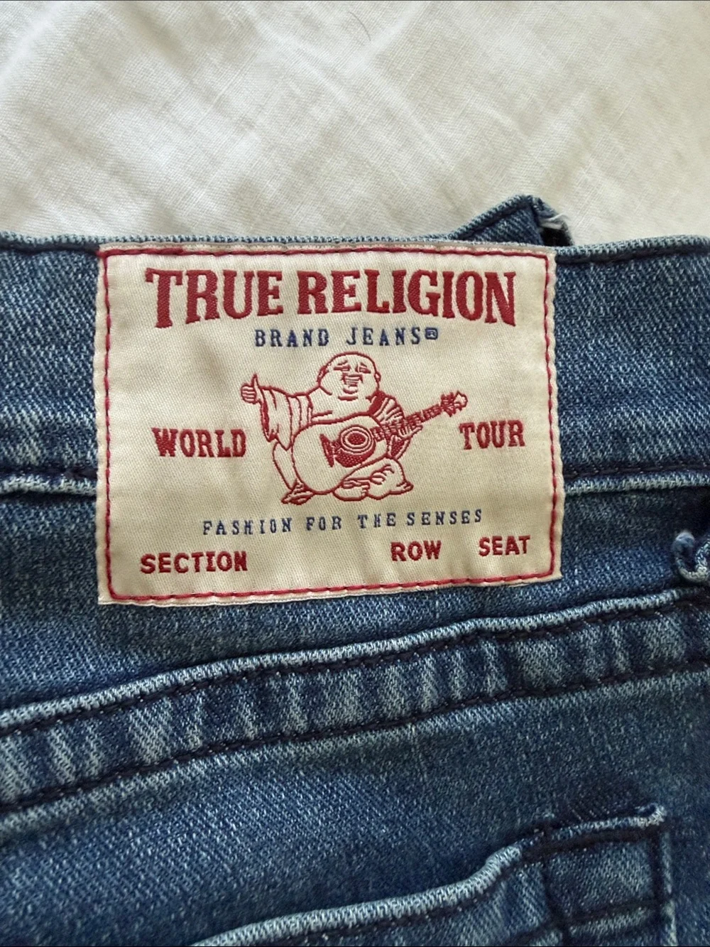 True Religion Straight Leg Jeans in Dark Indigo Blue